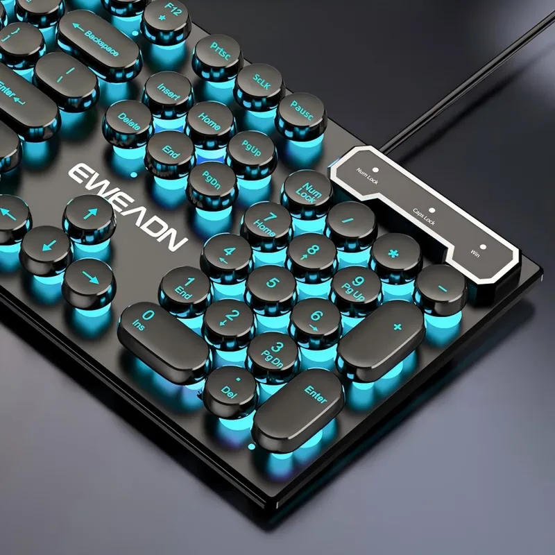 Gaming Keyboard And Mouse Set - Retro Punk Mechanical Feel Keyboard Mouse