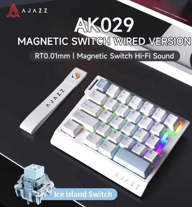 Gaming Keyboard Mini Mechanical - AK029 Wired One-Handed Gaming Keyboard HE