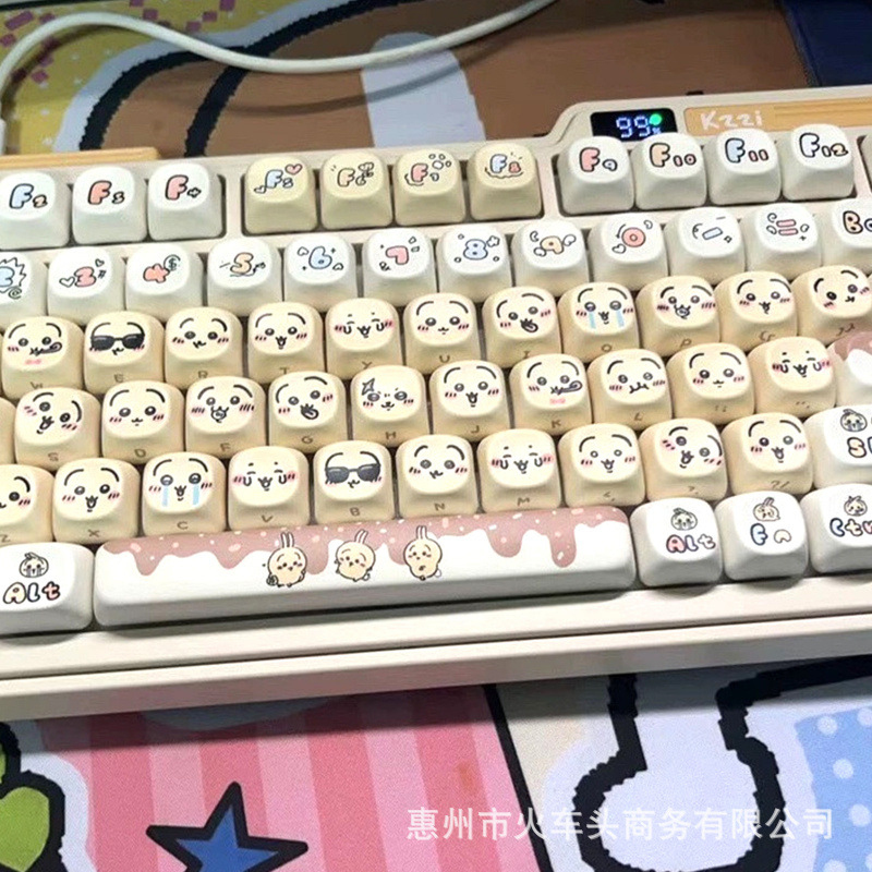 Gaming Keyboard Emoji - Chiikawa Cute Emoji Keycap Set Kawaii
