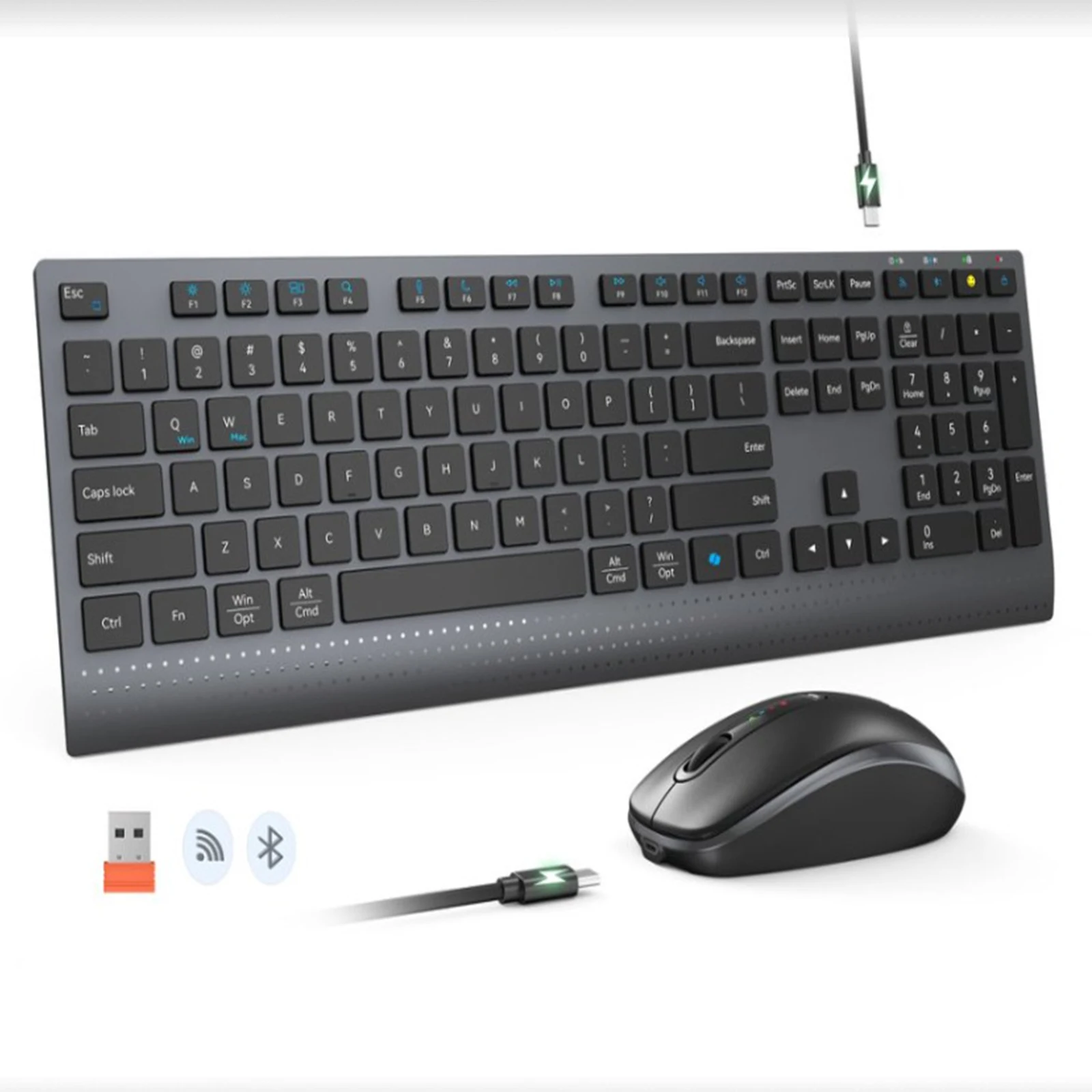 Gaming Keyboard And Mouse Set - 2.4G Bluetooth Dual-mode Wireless Keyboard Mouse