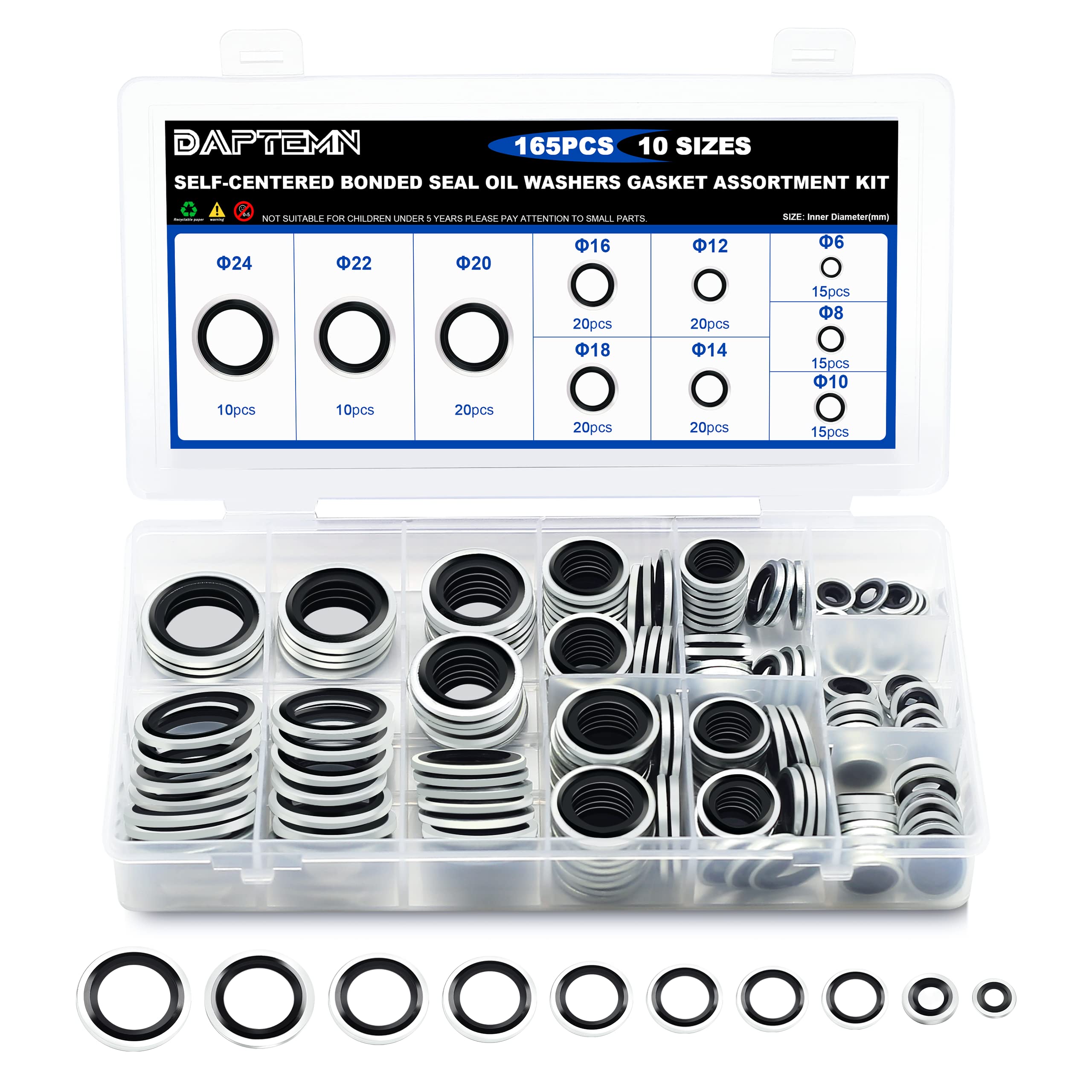 Gasket Mount Kit - Metric Zinc-Plated Steel Self-Centred Sealing Rubber
