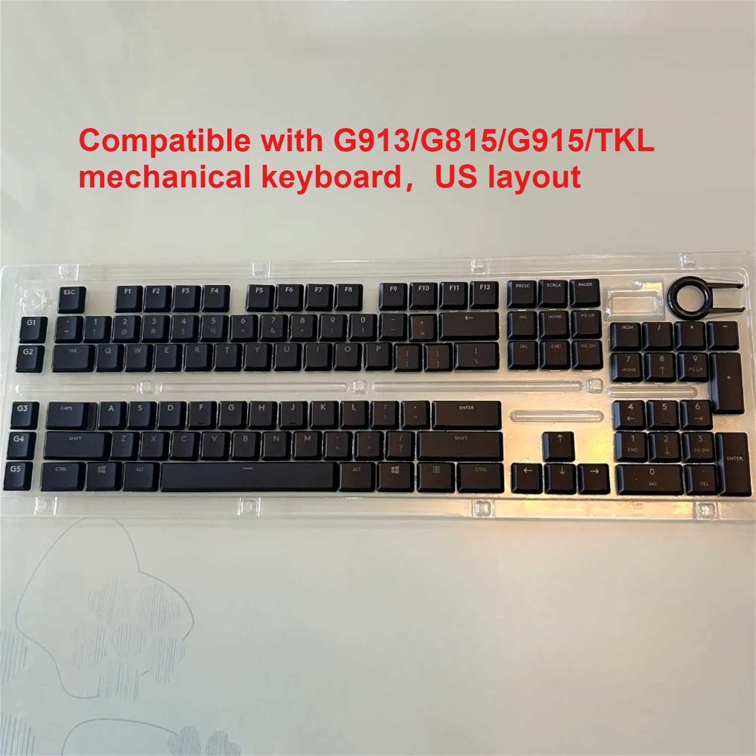 Gaming Keyboard Tkl - Transparent low axis keycaps compatible with
