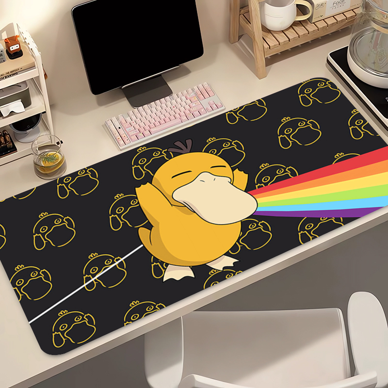 Gaming Keyboard Nearby - Natural Rubber Mouse Pad Pokemon Psyduck