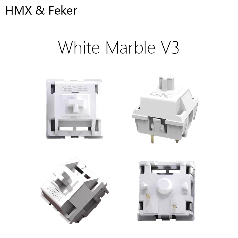 Gaming Keyboard Mini Mechanical - HMX Feker White Marble V3 Hot