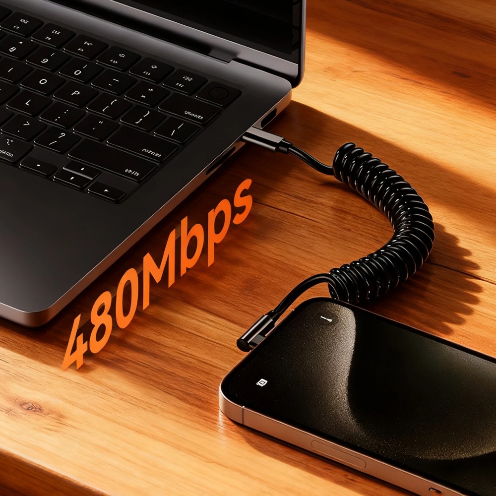 Coiled USB-C Charger Cable Typ - Coiled Usb Cable ulasan dan harga