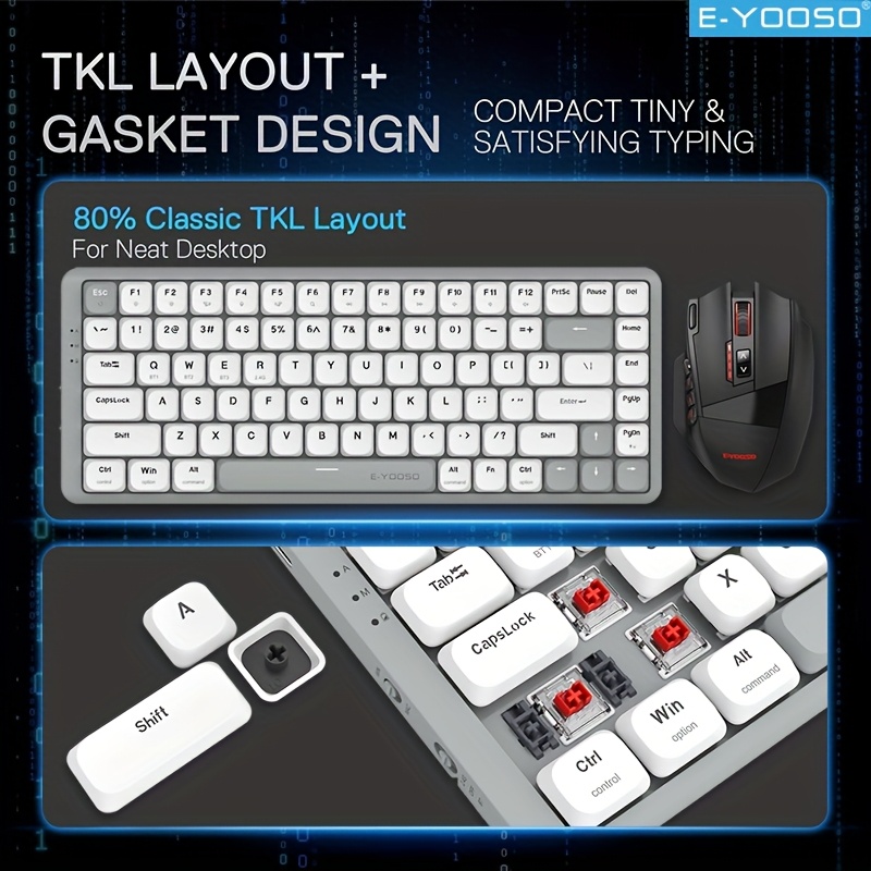 E-YOOSO Tri-Mode 2.4GWireless/ - Gaming Keyboard E Yooso ulasan dan harga