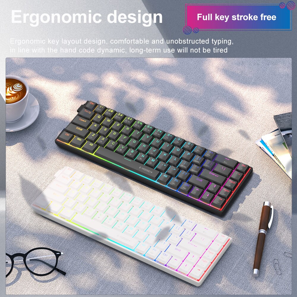 E-YOOSO A68 RGB Mini Slim USB  - Gaming Keyboard E Yooso ulasan dan harga