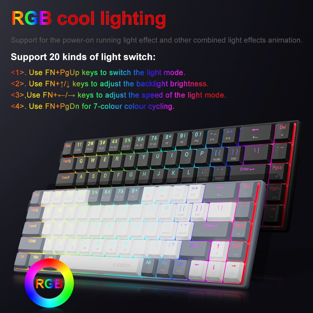 E-YOOSO A68 RGB Mini Slim USB  - Gaming Keyboard E Yooso ulasan dan harga