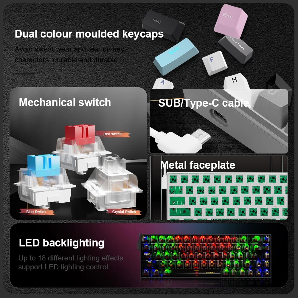 E-YOOSO Z686 USB Mini Slim Mec - Gaming Keyboard E Yooso ulasan dan harga
