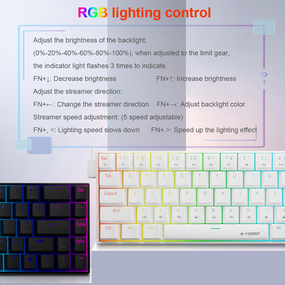 E-YOOSO Z686 RGB USB 60% Mini  - Gaming Keyboard E Yooso ulasan dan harga