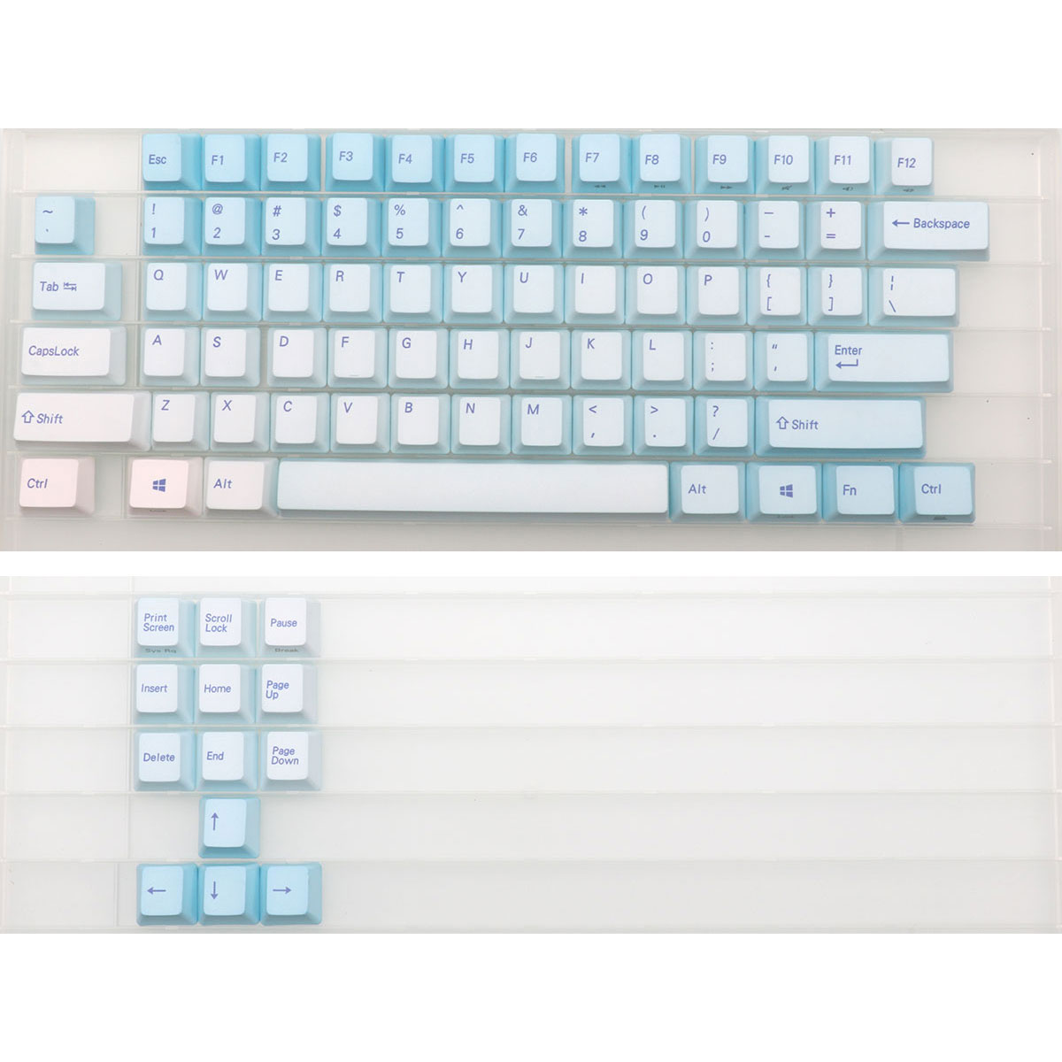 87 Keys Frost Blue Keycaps Che - Gaming Keyboard Blue ulasan dan harga