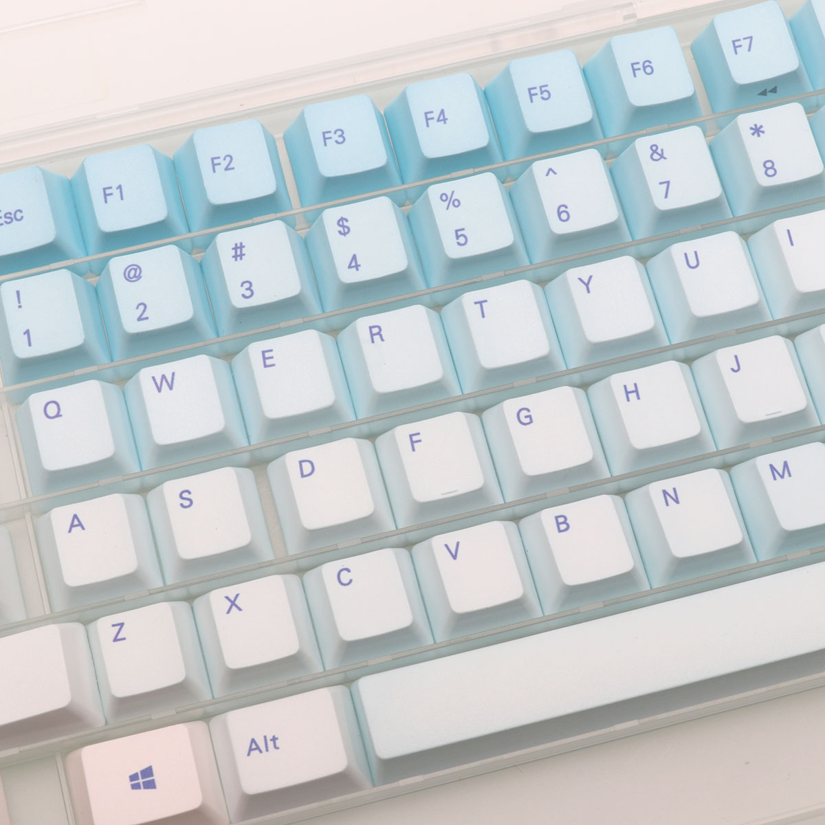 87 Keys Frost Blue Keycaps Che - Gaming Keyboard Blue ulasan dan harga
