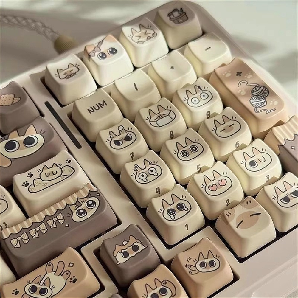 Cute Cat Keycap MAO Profile PB - Gaming Keyboard Tkl ulasan dan harga