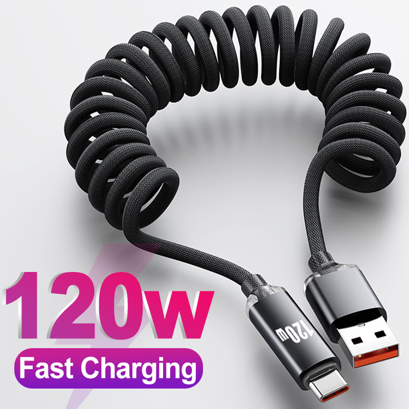 Sturdy Nylon Coiled USB C Cabl - Coiled Usb Cable ulasan dan harga