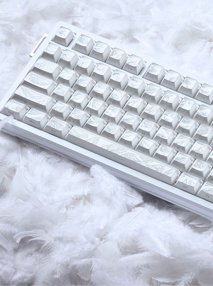 Feather Pattern 97 Keycaps Che - Gaming Keyboard Tkl ulasan dan harga