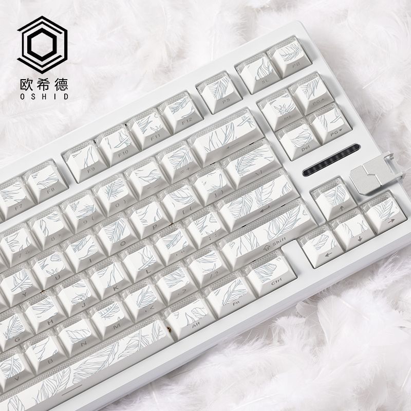 Feather Pattern 97 Keycaps Che - Gaming Keyboard Tkl ulasan dan harga