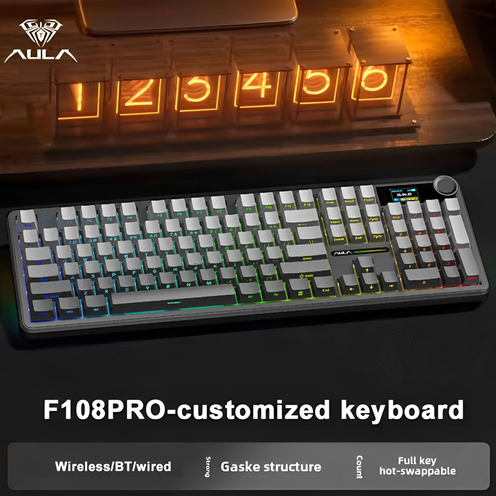 AULA F108 Pro Gaming Mechanica - Gaming Keyboard Blue ulasan dan harga