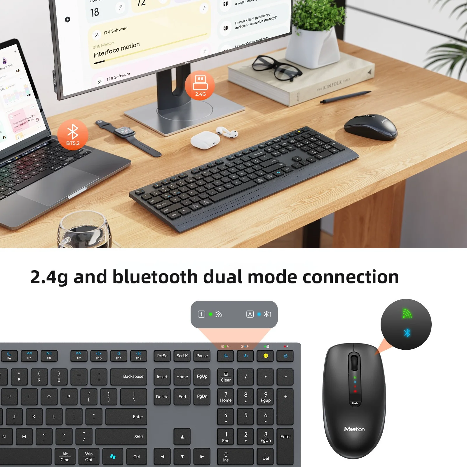 2.4G Bluetooth Dual-mode Wirel - Gaming Keyboard And Mouse Set ulasan dan harga