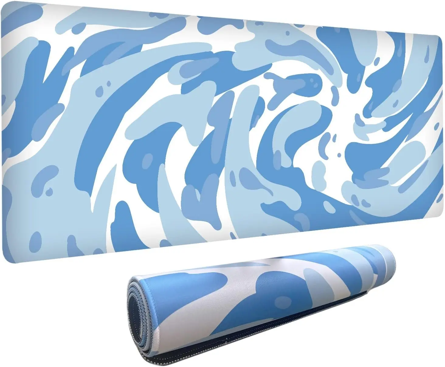 Light Blue Camo Swirl Pattern  - Gaming Keyboard Blue ulasan dan harga