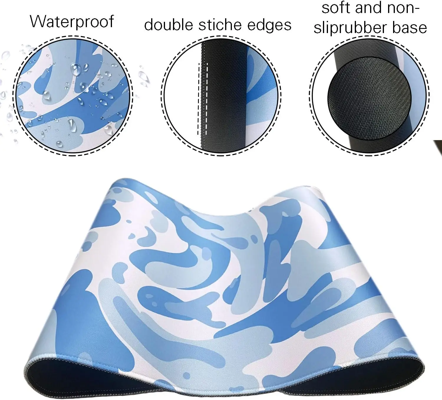 Light Blue Camo Swirl Pattern  - Gaming Keyboard Blue ulasan dan harga