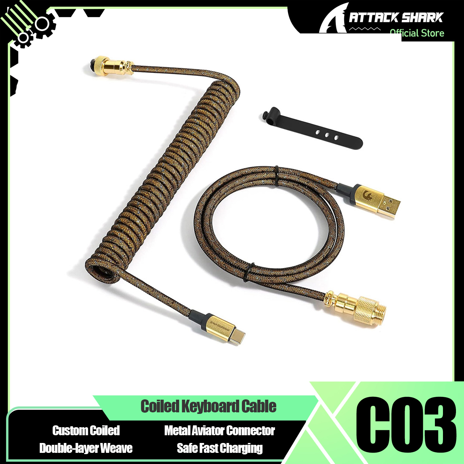 ATTACK SHARK * MAMBASNAKE C03  - Coiled Usb Cable ulasan dan harga