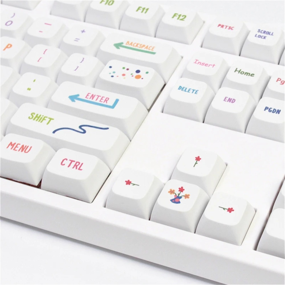 Vibrant Summer Art Keycaps 128 - Gaming Keyboard Tkl ulasan dan harga