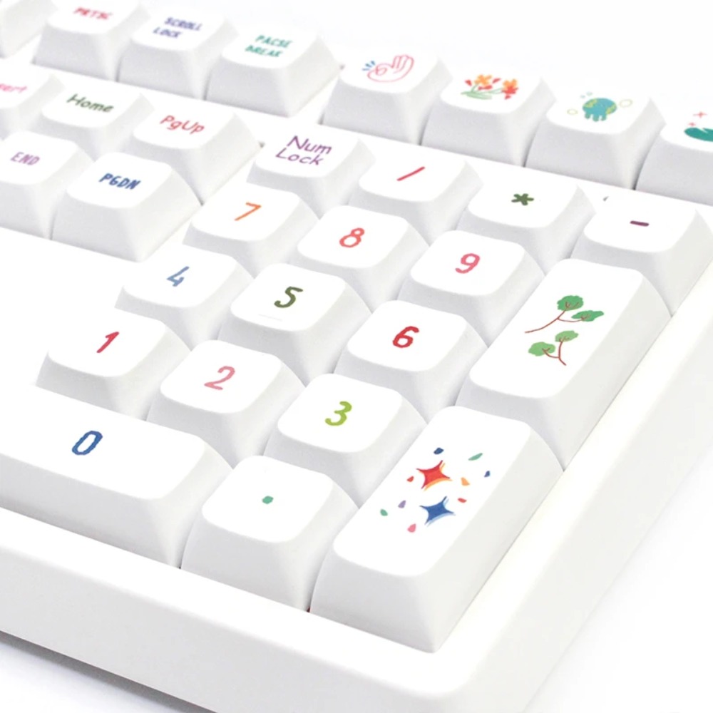 Vibrant Summer Art Keycaps 128 - Gaming Keyboard Tkl ulasan dan harga