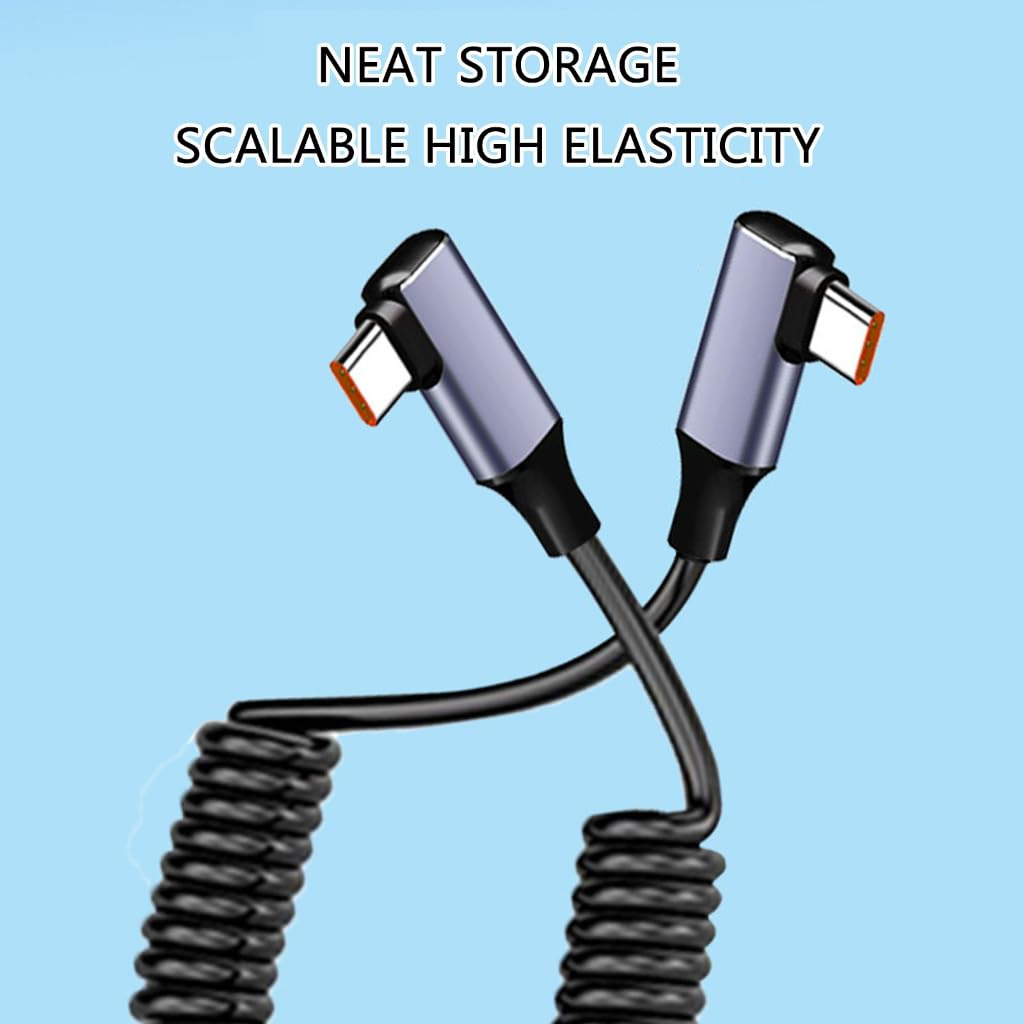 240W PD Coiled Spring Type-C C - Coiled Usb Cable ulasan dan harga