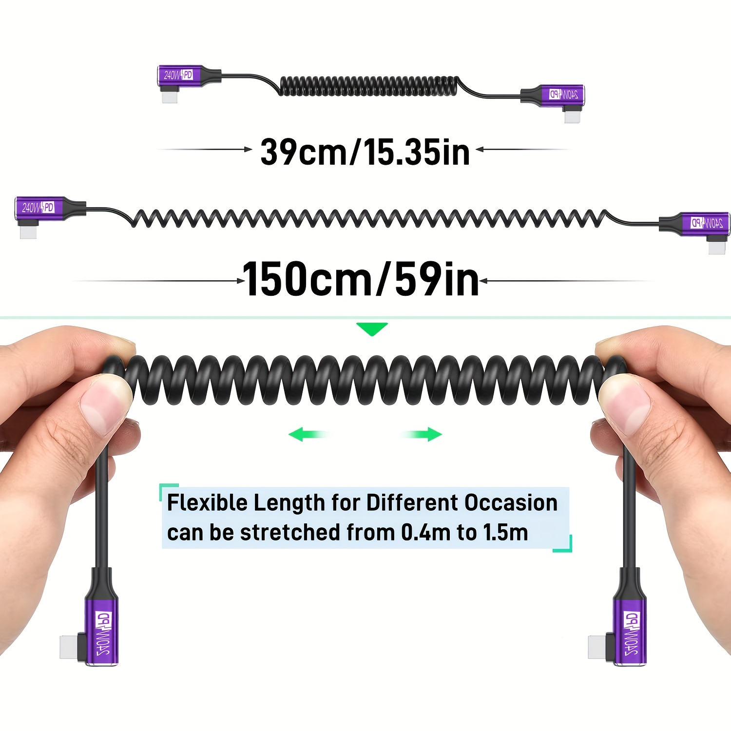 240W PD Coiled Spring Type-C C - Coiled Usb Cable ulasan dan harga