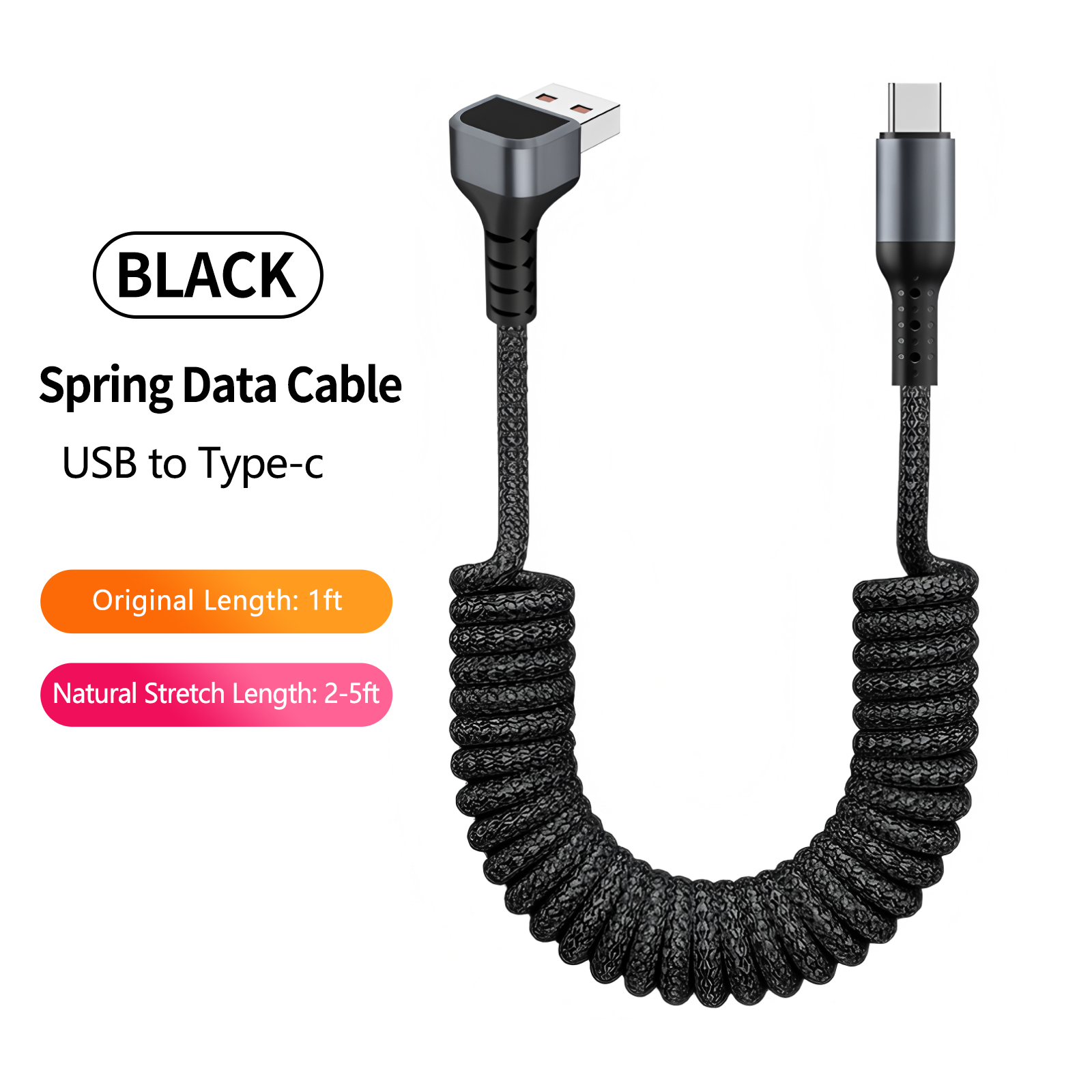 90 Degree Coiled USB-A to USB  - Coiled Usb Cable ulasan dan harga