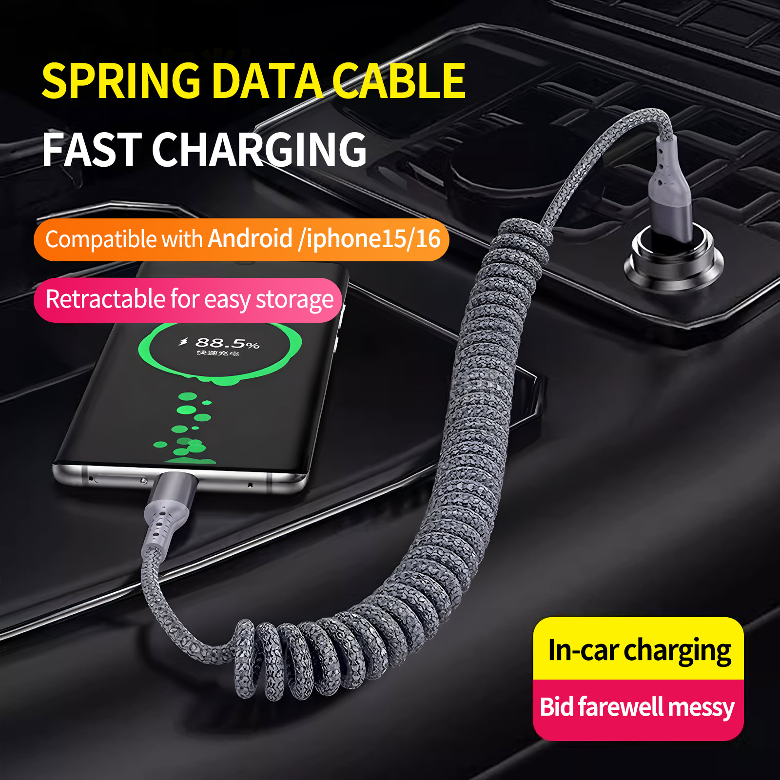 90 Degree Coiled USB-A to USB  - Coiled Usb Cable ulasan dan harga
