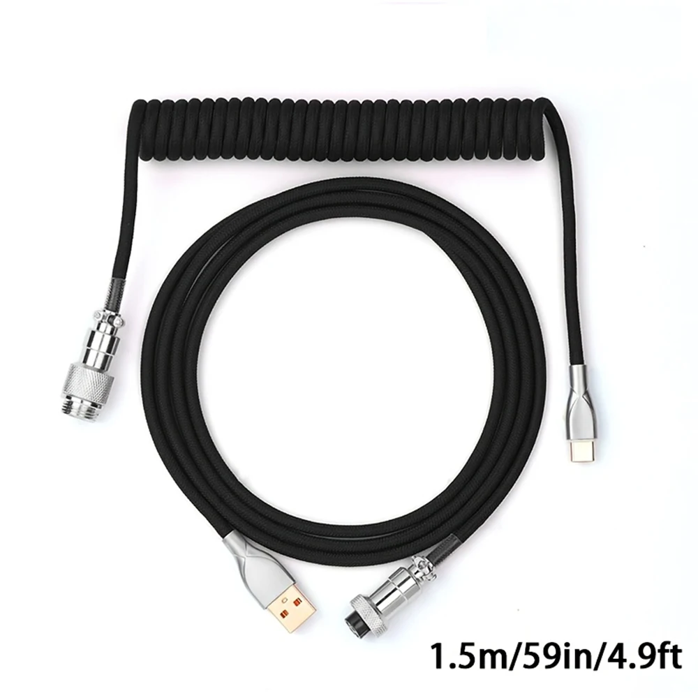1.5m Coiled Keyboard Cable USB - Coiled Usb Cable ulasan dan harga